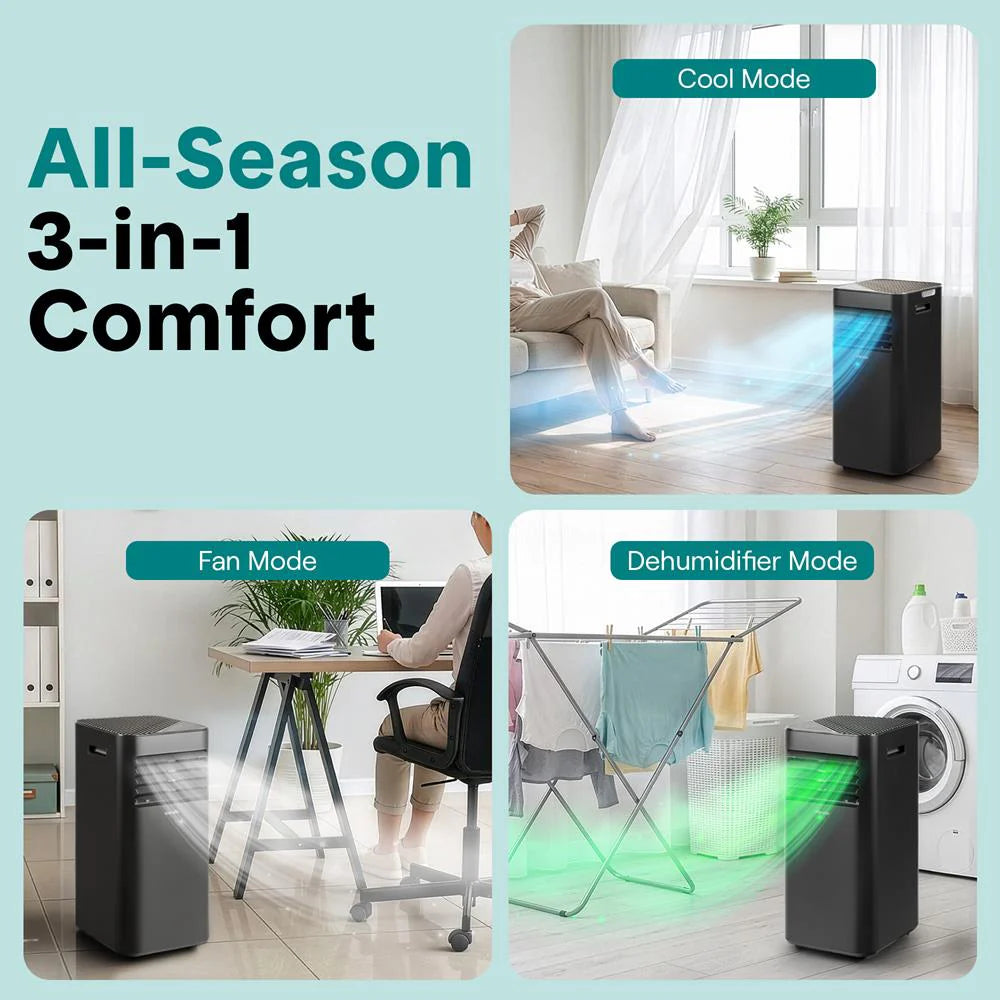 Portable Air Conditioner 10000 BTU Efficient Cooling Compact White