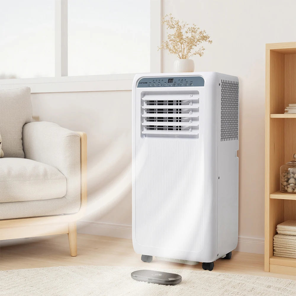 Living and Home 4-in-1 White Portable Air Conditioner with Remote Control 9000BTU