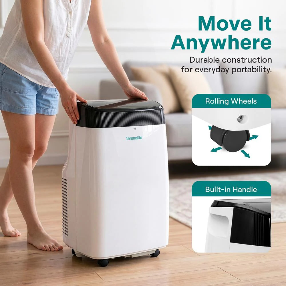 Portable Air Conditioner 10,000 BTU Efficient Cooling Dehumidifier White