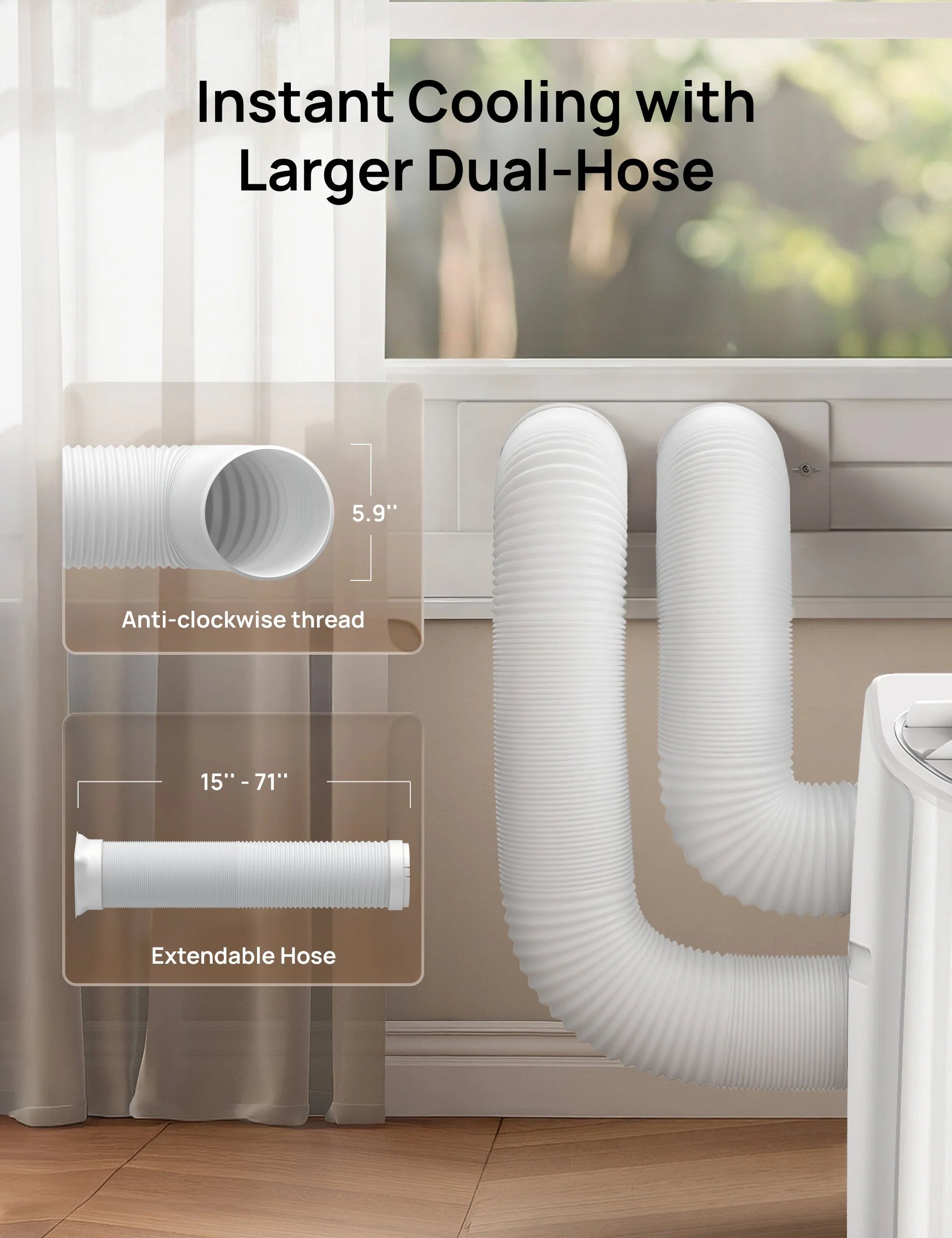 Portable Air Conditioner Dual Hose Kit (AC515S, AC516S, AC740S)