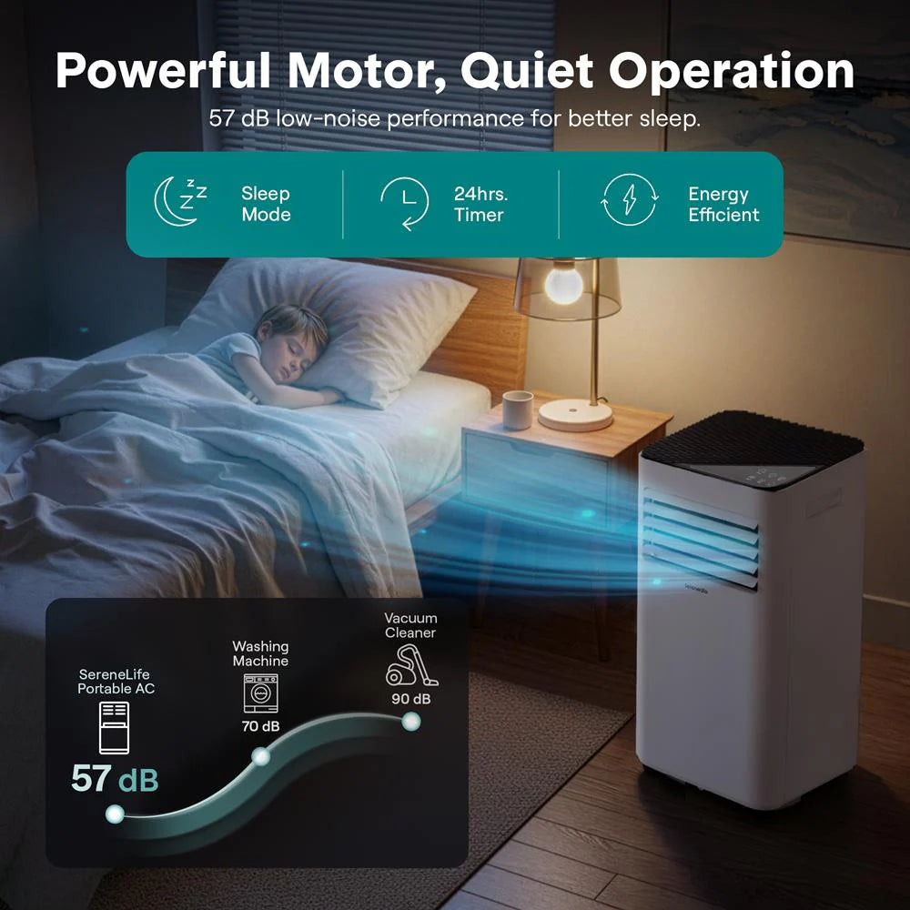 Portable Air Conditioner 8000 BTU Efficient Cooling White