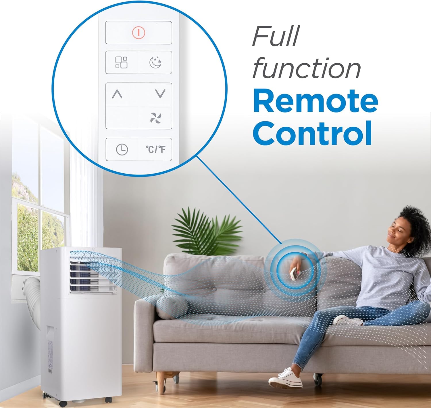 BLACK+DECKER Portable Air Conditioner. 8.500 BTU (5.100 BTU SACC) for Rooms Up To 350 Sq. Ft.. Portable AC with Full Function Remote Control & Window Kit.