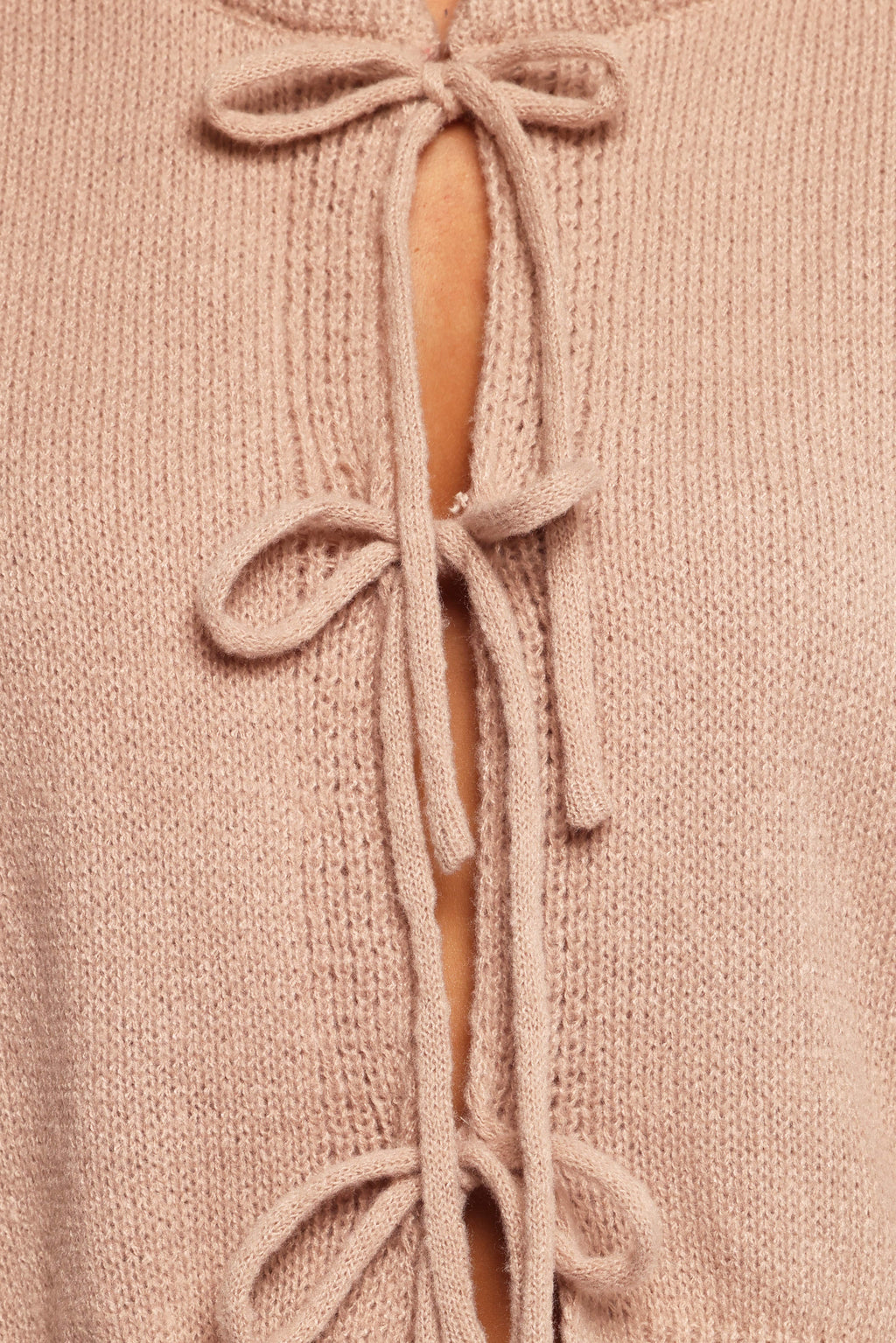 Koskie Tie Knit Top - Taupe